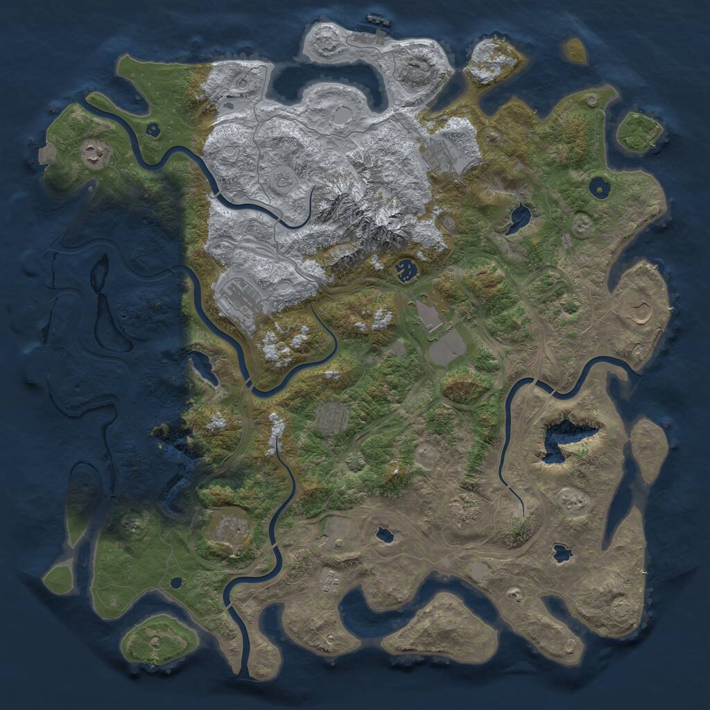 Rust Map: Procedural Map, Size: 5000, Seed: 200169478, 17 Monuments