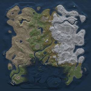 Thumbnail Rust Map: Procedural Map, Size: 4500, Seed: 1384950470, 16 Monuments