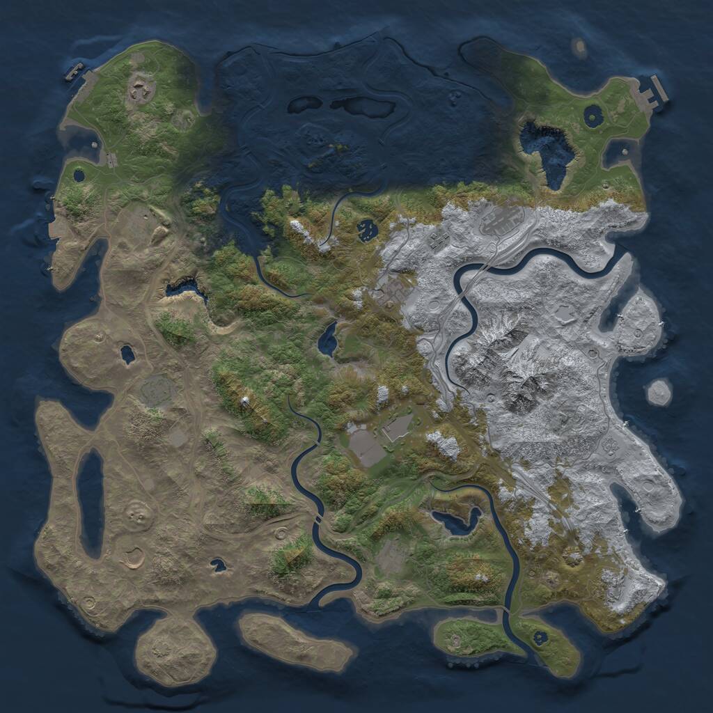Rust Map: Procedural Map, Size: 5000, Seed: 1601932239, 17 Monuments