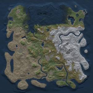 Thumbnail Rust Map: Procedural Map, Size: 5000, Seed: 1601932239, 17 Monuments