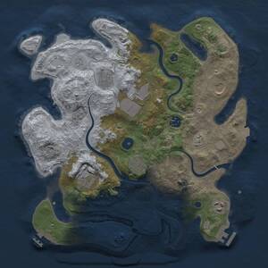 Thumbnail Rust Map: Procedural Map, Size: 3500, Seed: 1783018849, 14 Monuments