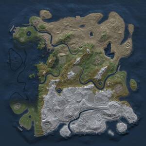 Thumbnail Rust Map: Procedural Map, Size: 4250, Seed: 313536054, 16 Monuments