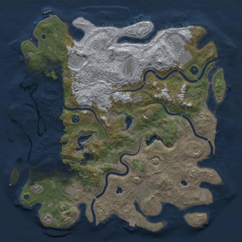 Rust Map: Procedural Map, Size: 4500, Seed: 21359, 15 Monuments