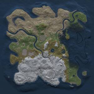 Thumbnail Rust Map: Procedural Map, Size: 3750, Seed: 1913245413, 14 Monuments
