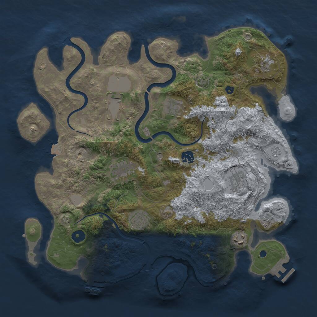 Rust Map: Procedural Map, Size: 3700, Seed: 2072026, 15 Monuments