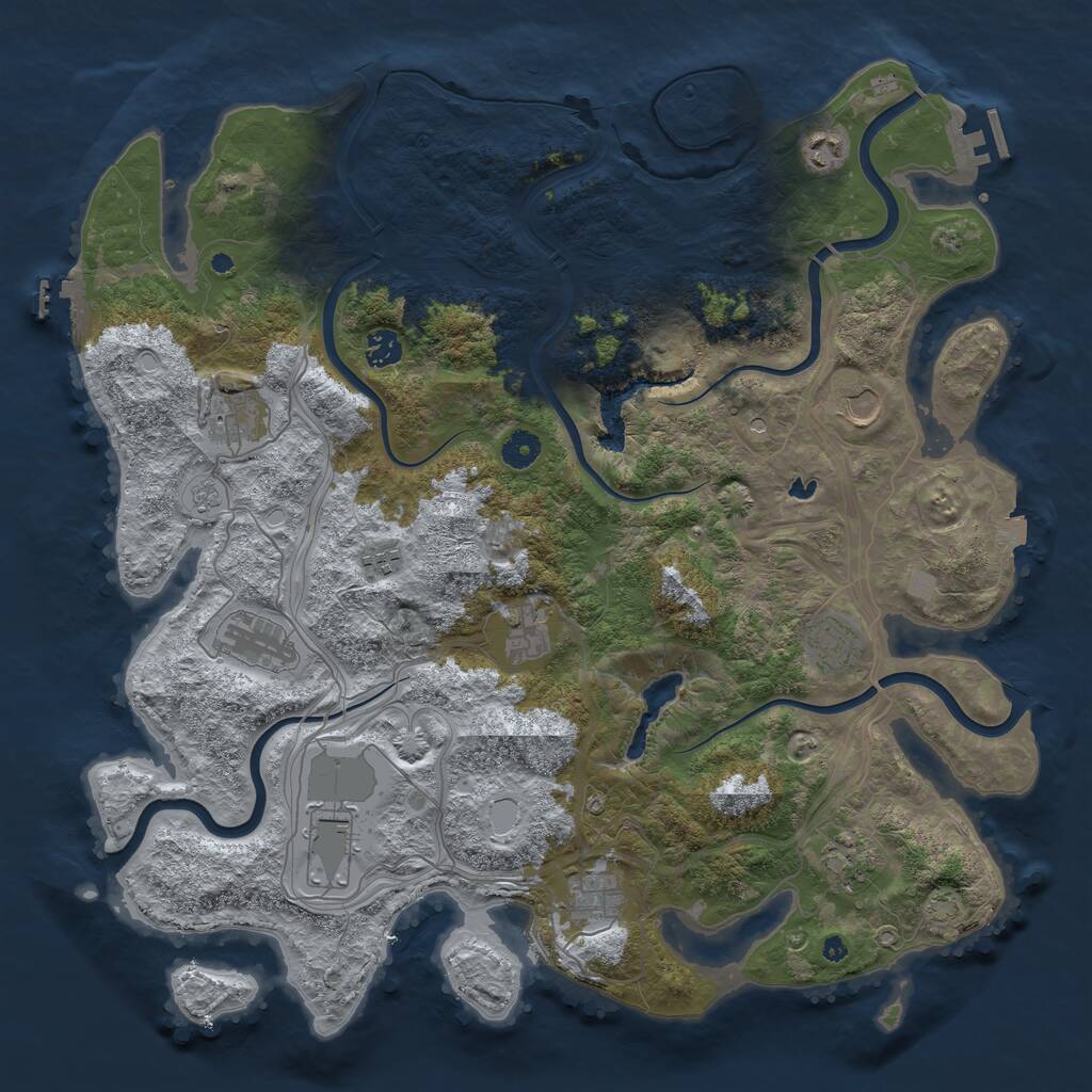 Rust Map: Procedural Map, Size: 4350, Seed: 1813829120, 17 Monuments