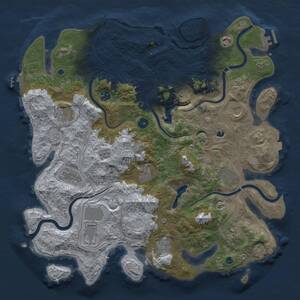 Thumbnail Rust Map: Procedural Map, Size: 4350, Seed: 1813829120, 17 Monuments
