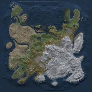 Thumbnail Rust Map: Procedural Map, Size: 3500, Seed: 1675422924, 14 Monuments