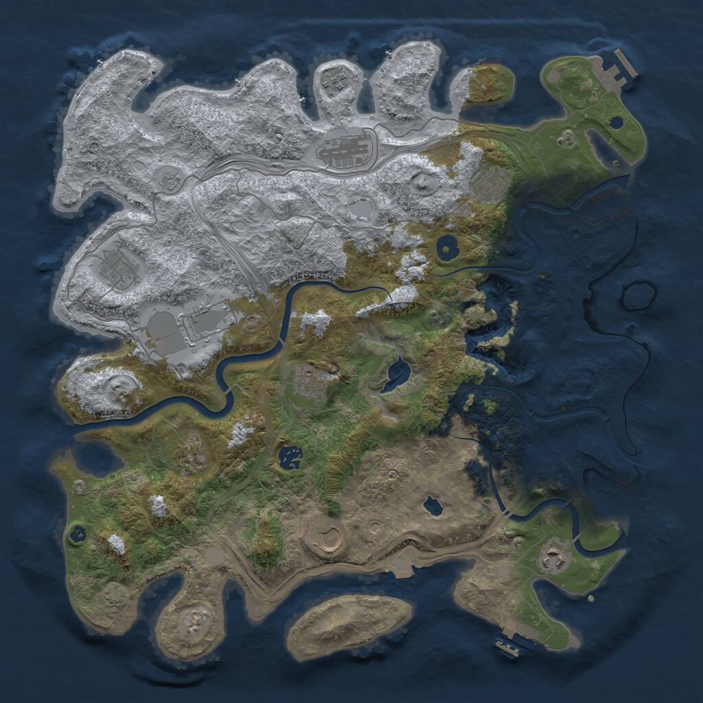 Rust Map: Procedural Map, Size: 4300, Seed: 1659433445, 16 Monuments