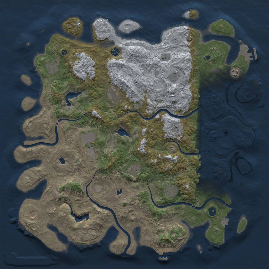 Rust Map: Procedural Map, Size: 4800, Seed: 1981953981, 16 Monuments