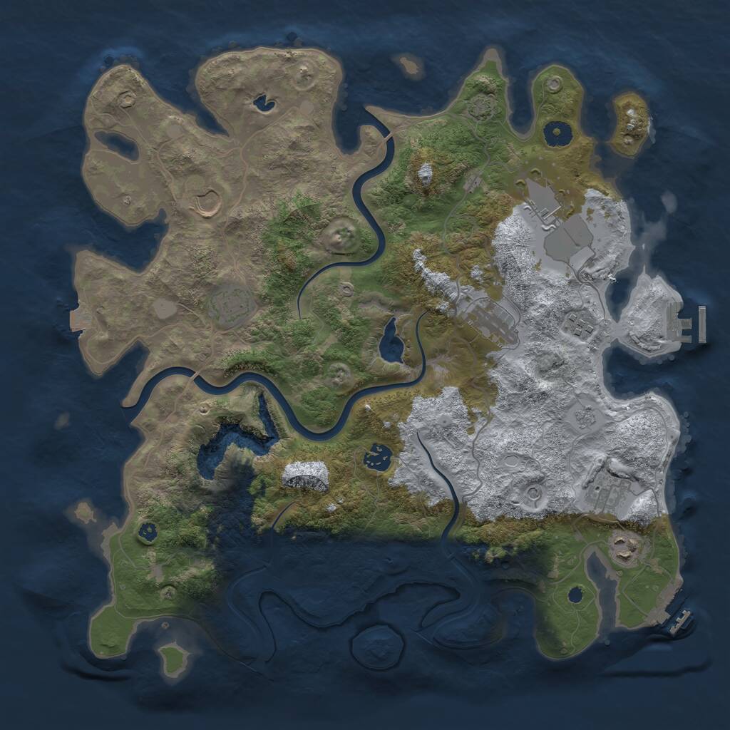 Rust Map: Procedural Map, Size: 4000, Seed: 20260703, 14 Monuments