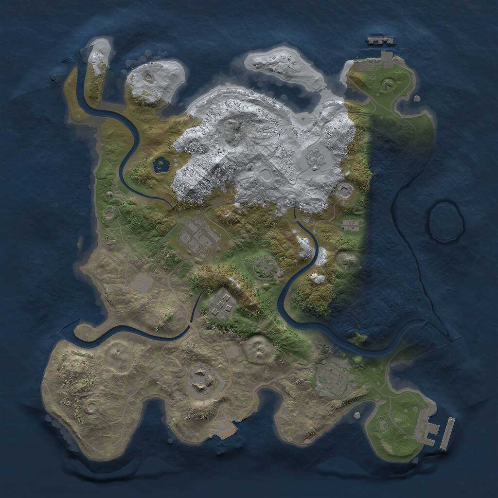 Rust Map: Procedural Map, Size: 3000, Seed: 4232323, 10 Monuments