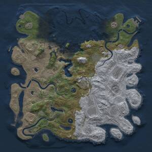 Thumbnail Rust Map: Procedural Map, Size: 4500, Seed: 70753097, 17 Monuments
