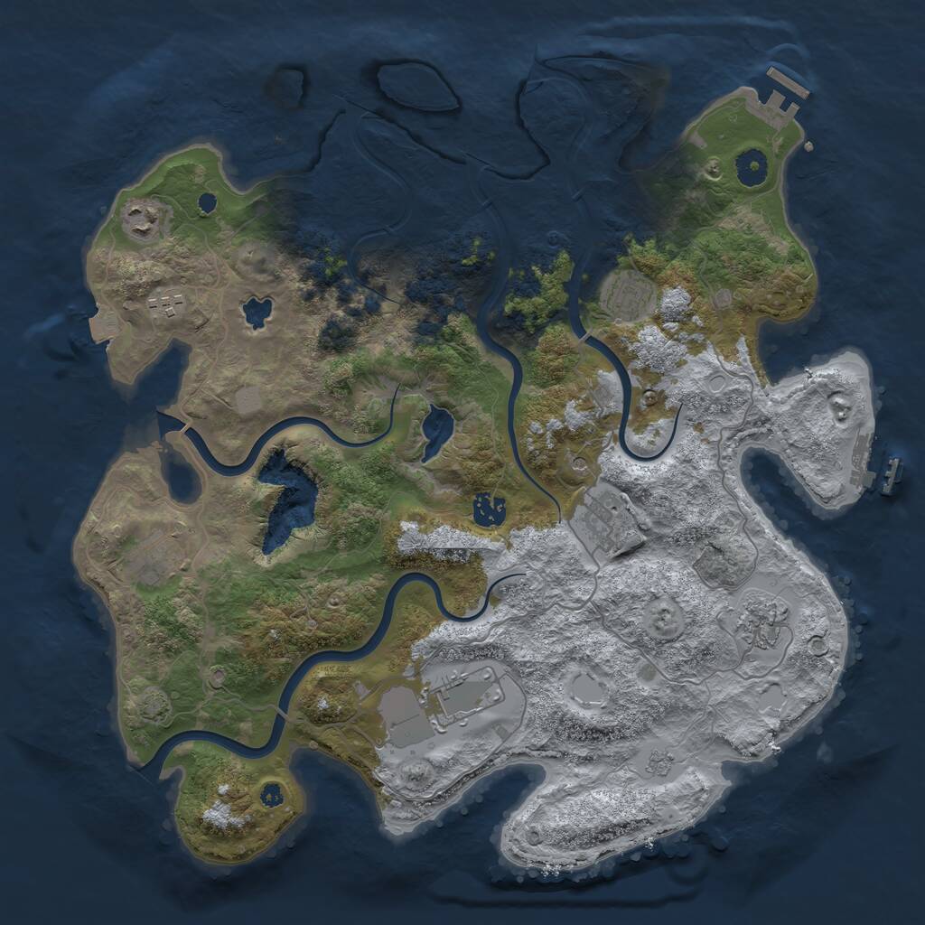 Rust Map: Procedural Map, Size: 4000, Seed: 1404898926, 14 Monuments