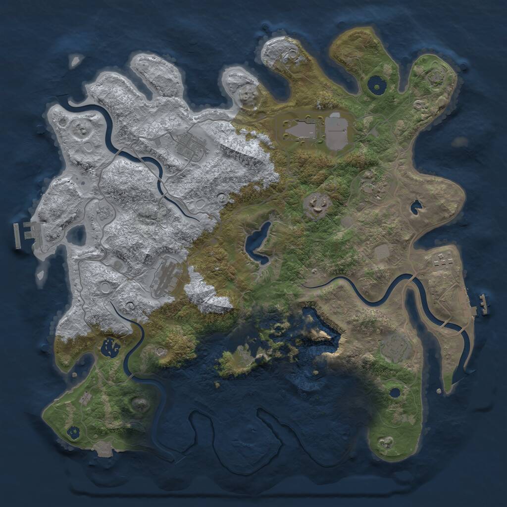 Rust Map: Procedural Map, Size: 4000, Seed: 855563429, 15 Monuments
