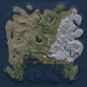 Thumbnail Rust Map: Procedural Map, Size: 4500, Seed: 1623710603, 17 Monuments