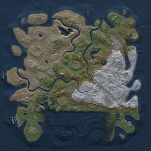 Thumbnail Rust Map: Procedural Map, Size: 4500, Seed: 360817177, 15 Monuments