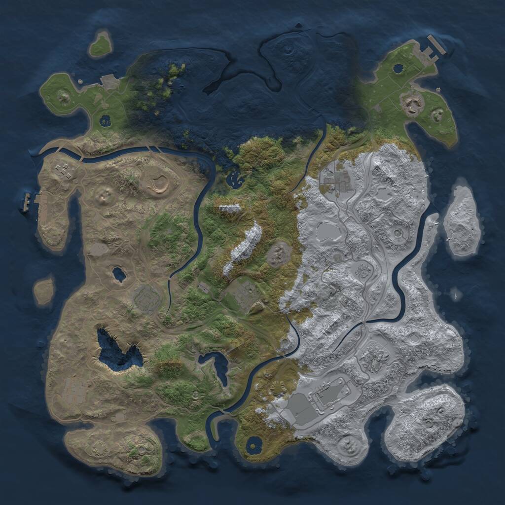 Rust Map: Procedural Map, Size: 4250, Seed: 4516433, 16 Monuments