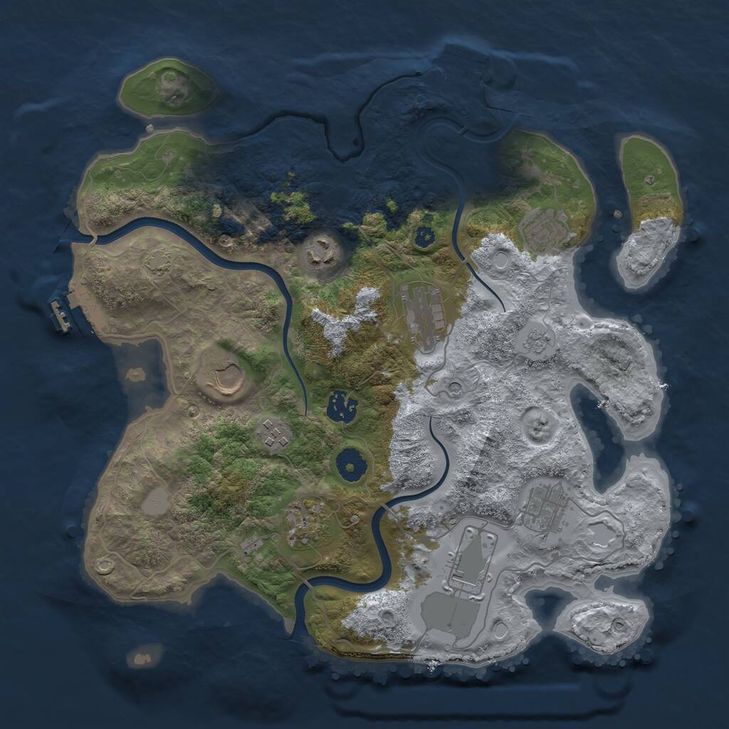 Rust Map: Procedural Map, Size: 3500, Seed: 600572266, 15 Monuments