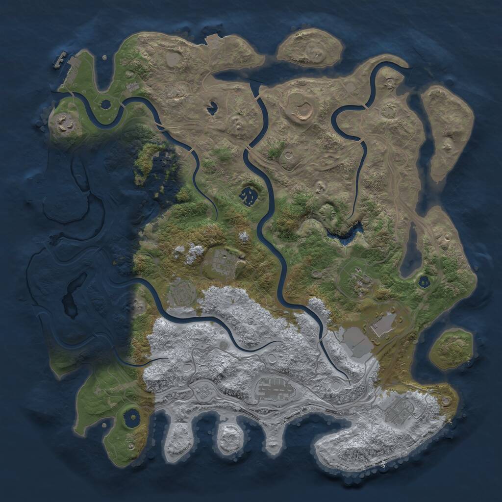 Rust Map: Procedural Map, Size: 4250, Seed: 1441060491, 16 Monuments