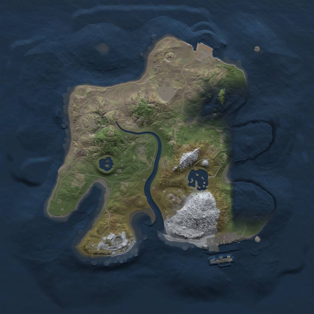 Rust Map: Procedural Map, Size: 2200, Seed: 48131, 4 Monuments
