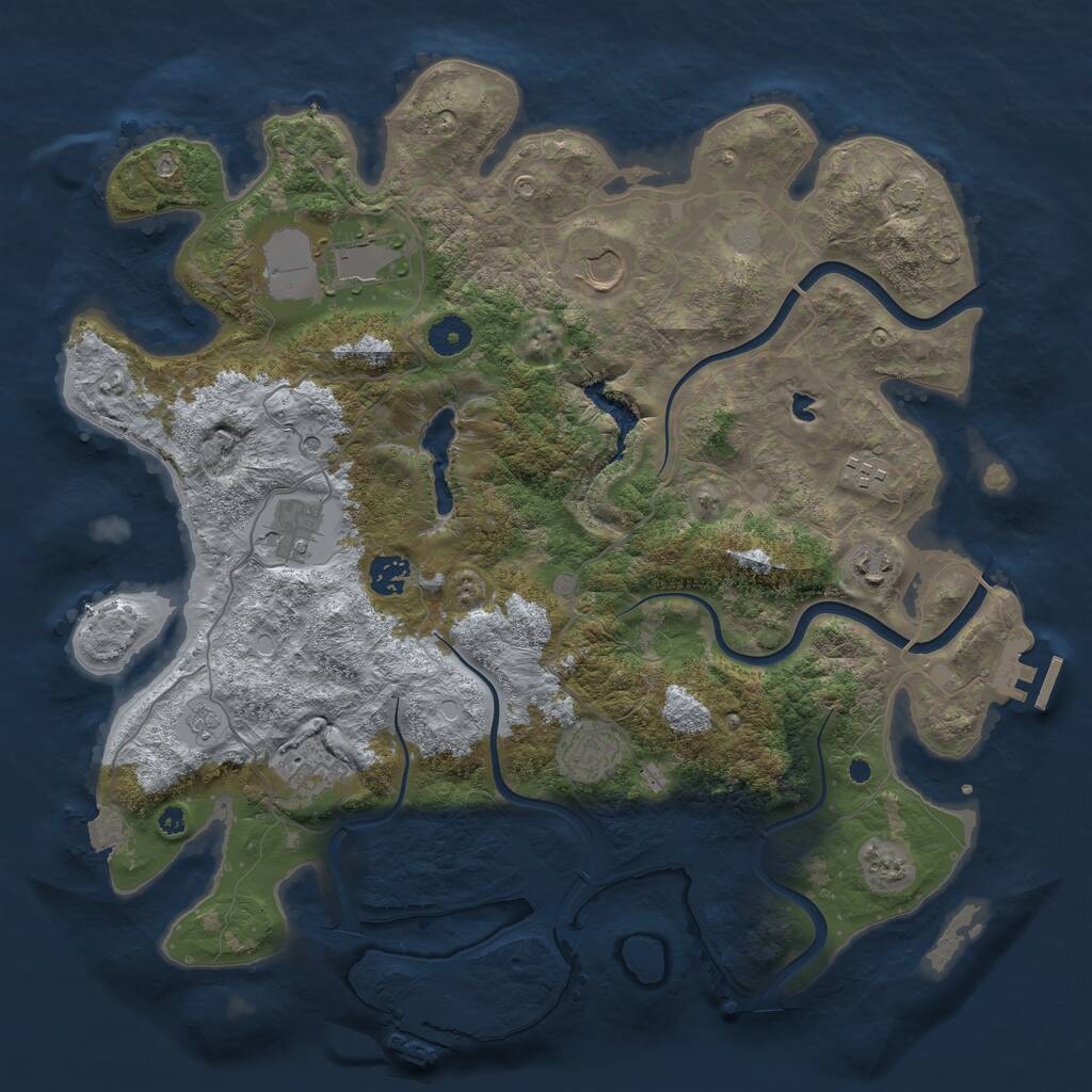 Rust Map: Procedural Map, Size: 4000, Seed: 1783123328, 14 Monuments