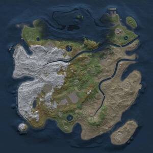 Thumbnail Rust Map: Procedural Map, Size: 3650, Seed: 60119057, 14 Monuments