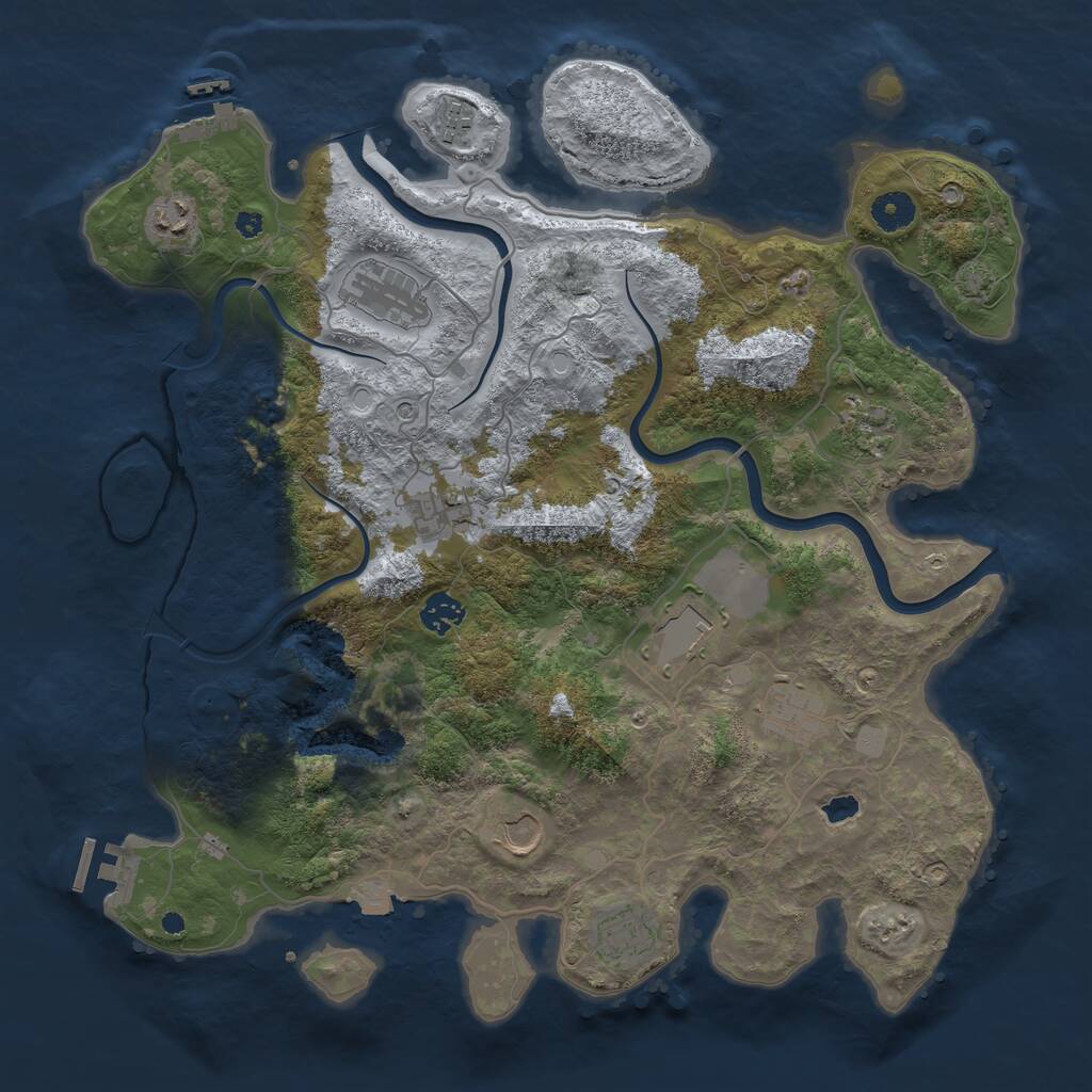 Rust Map: Procedural Map, Size: 4000, Seed: 1868232452, 15 Monuments