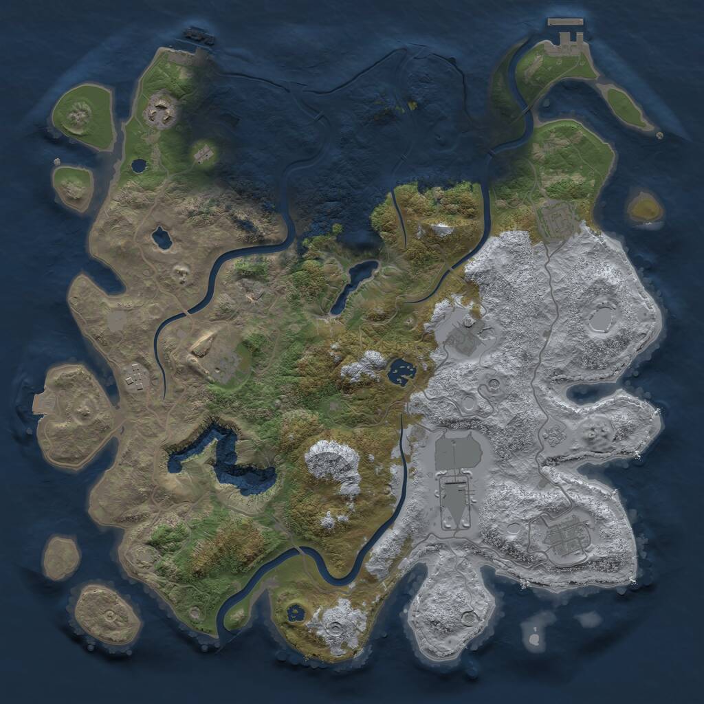 Rust Map: Procedural Map, Size: 4000, Seed: 1054657600, 14 Monuments