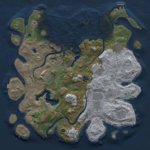 Thumbnail Rust Map: Procedural Map, Size: 4000, Seed: 1054657600, 14 Monuments