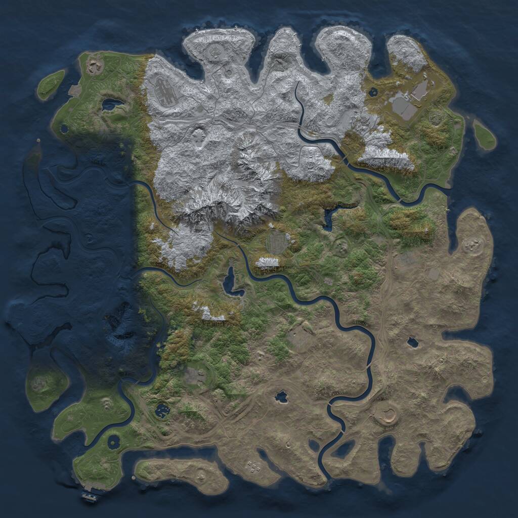 Rust Map: Procedural Map, Size: 5600, Seed: 1988800093, 17 Monuments