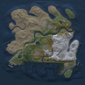 Thumbnail Rust Map: Procedural Map, Size: 3500, Seed: 1411985608, 14 Monuments