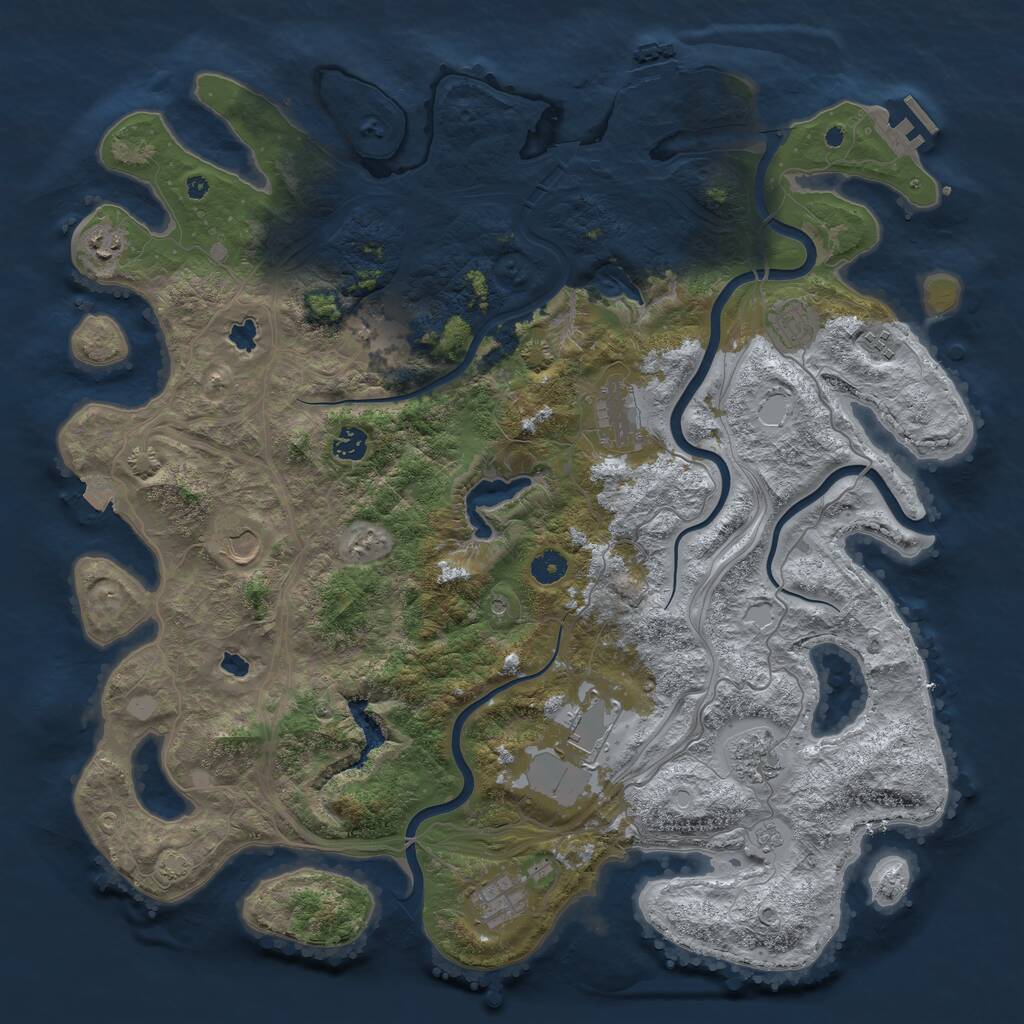 Rust Map: Procedural Map, Size: 4500, Seed: 553660652, 16 Monuments