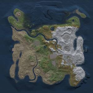 Thumbnail Rust Map: Procedural Map, Size: 3500, Seed: 1220645595, 14 Monuments