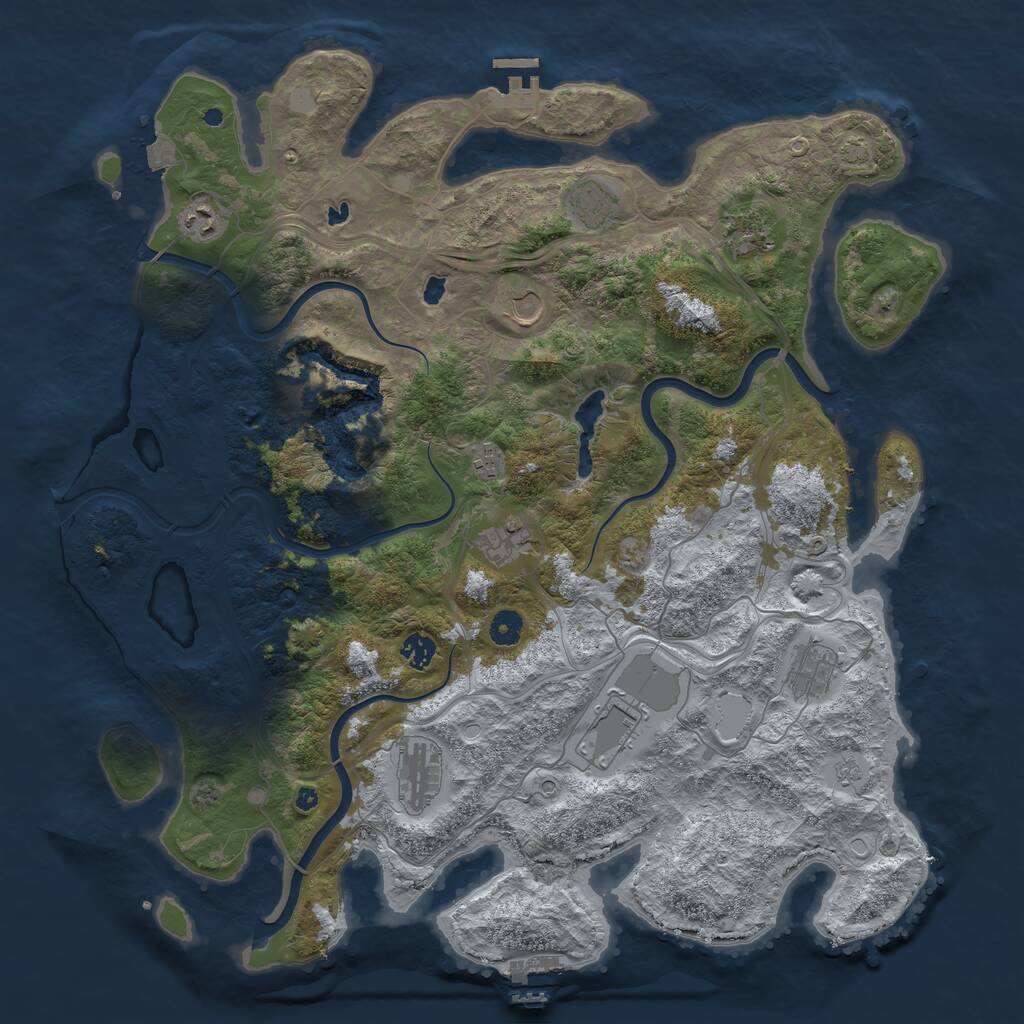Rust Map: Procedural Map, Size: 4500, Seed: 312963249, 16 Monuments