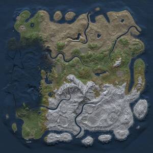 Thumbnail Rust Map: Procedural Map, Size: 5000, Seed: 32824387, 16 Monuments