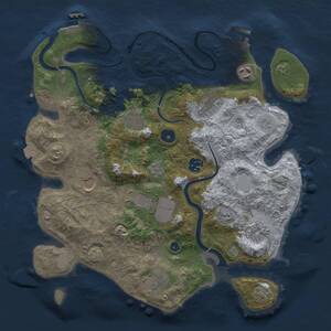 Thumbnail Rust Map: Procedural Map, Size: 3500, Seed: 1158176010, 15 Monuments