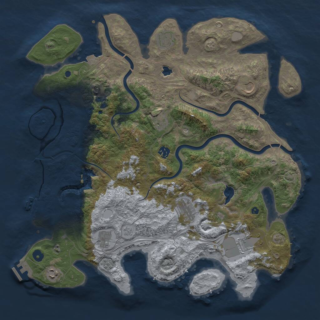 Rust Map: Procedural Map, Size: 4250, Seed: 1839152569, 15 Monuments