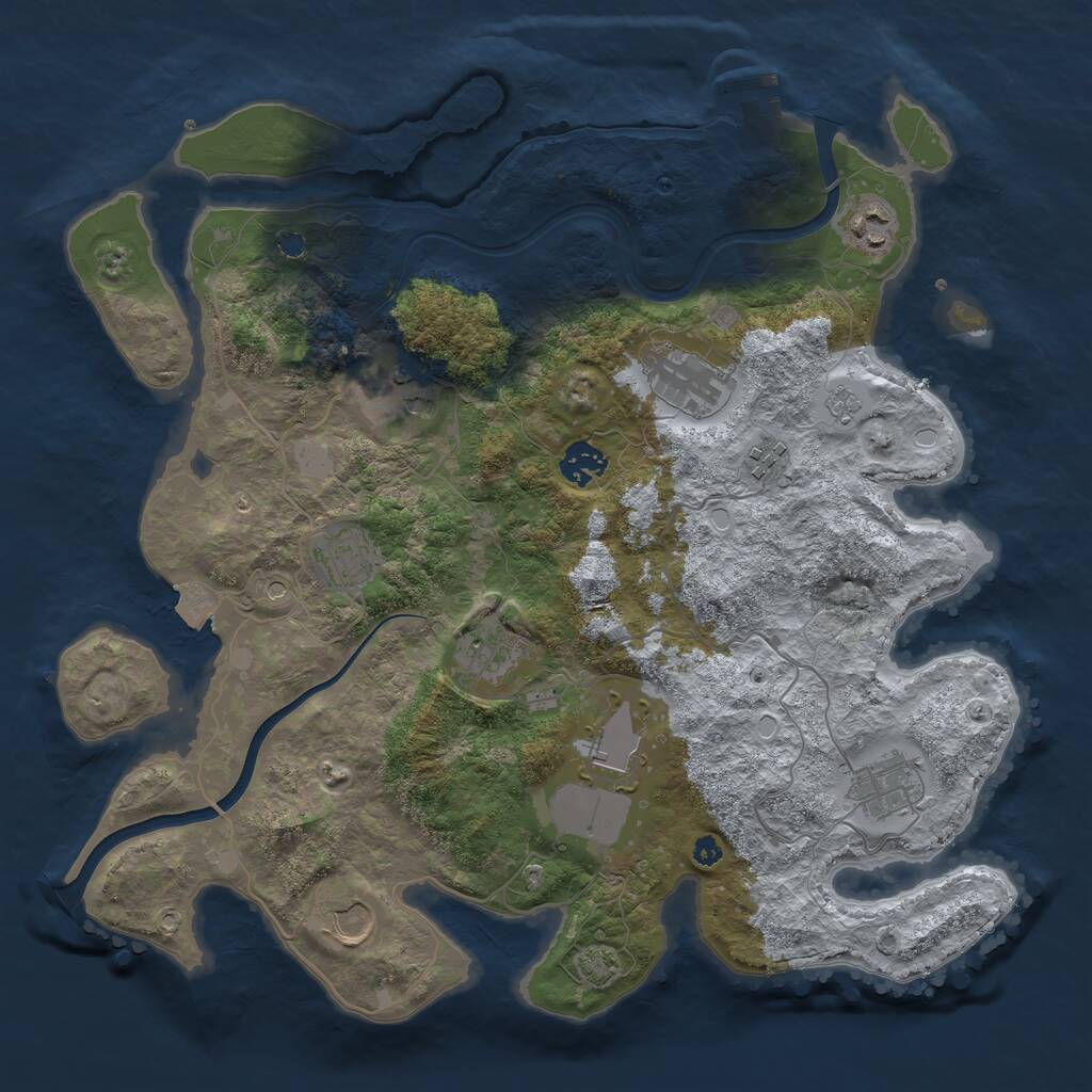Rust Map: Procedural Map, Size: 3750, Seed: 922892483, 15 Monuments