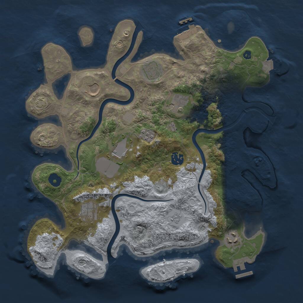 Rust Map: Procedural Map, Size: 3500, Seed: 8132210, 14 Monuments