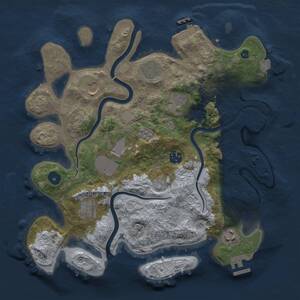 Thumbnail Rust Map: Procedural Map, Size: 3500, Seed: 8132210, 14 Monuments