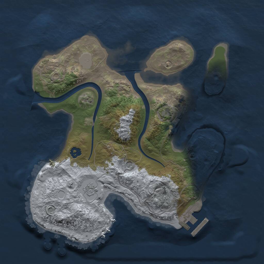 Rust Map: Procedural Map, Size: 2388, Seed: 2147483647, 5 Monuments