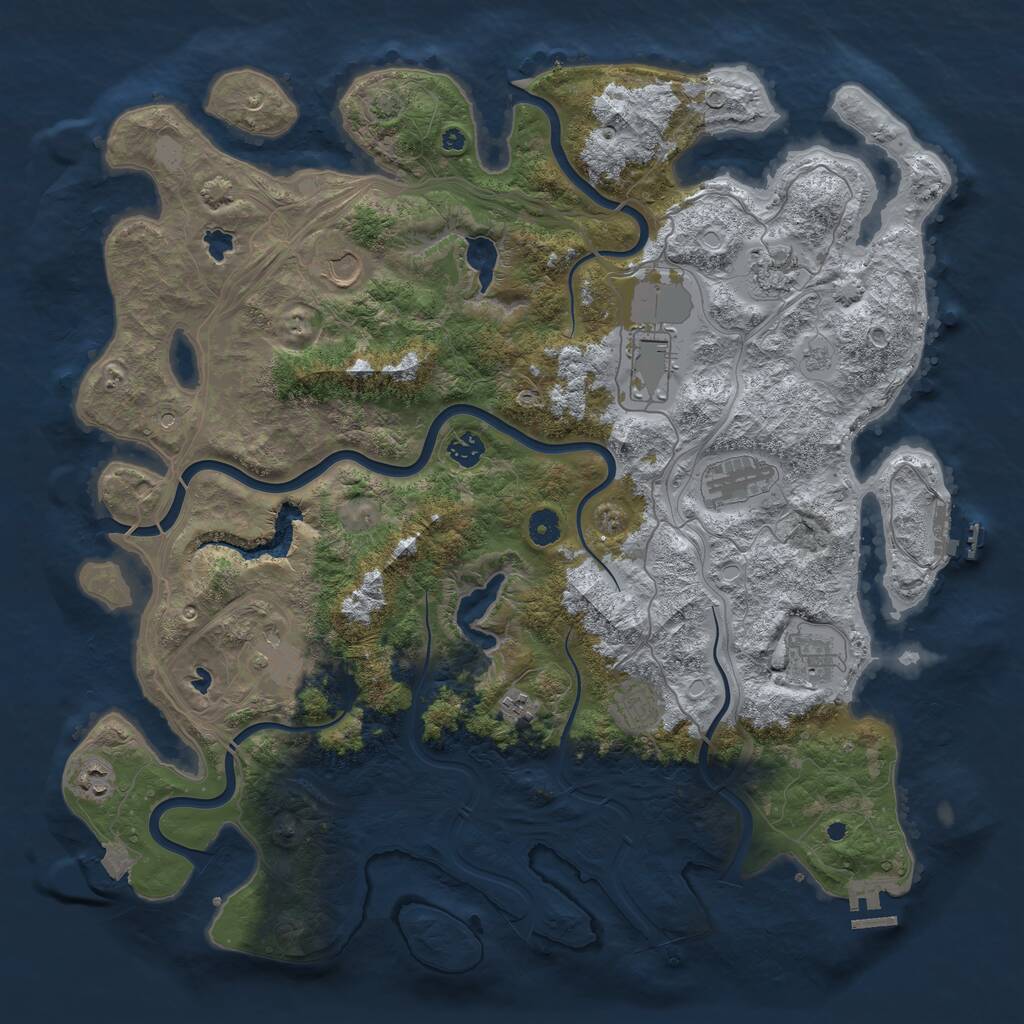 Rust Map: Procedural Map, Size: 4500, Seed: 20149908, 16 Monuments