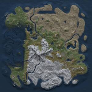 Thumbnail Rust Map: Procedural Map, Size: 5000, Seed: 1524465908, 17 Monuments