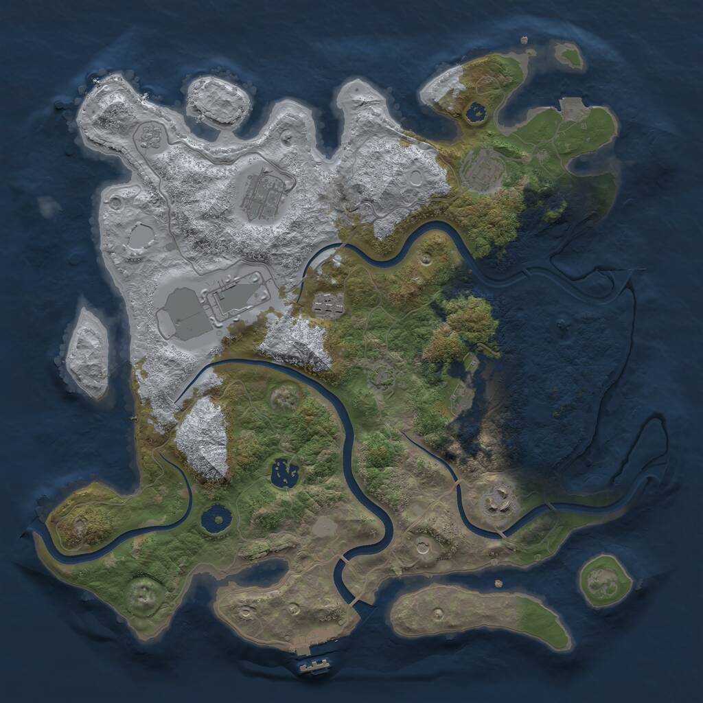 Rust Map: Procedural Map, Size: 3650, Seed: 28335420, 12 Monuments