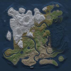 Thumbnail Rust Map: Procedural Map, Size: 3650, Seed: 28335420, 12 Monuments