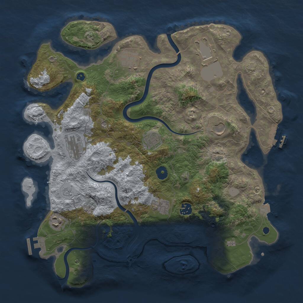 Rust Map: Procedural Map, Size: 3700, Seed: 571526792, 15 Monuments