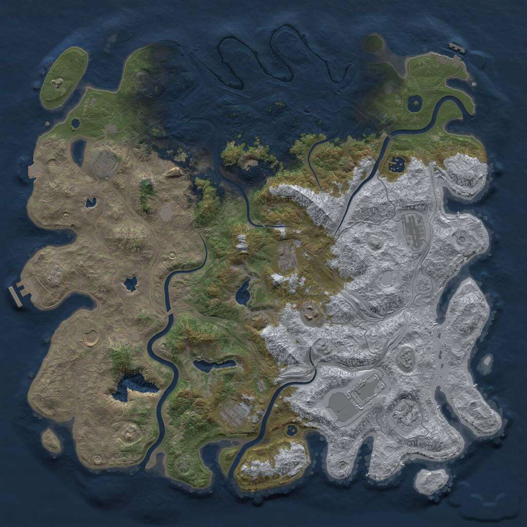 Rust Map: Procedural Map, Size: 4800, Seed: 170390974, 17 Monuments