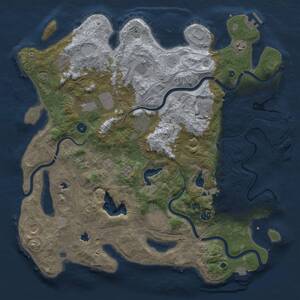 Thumbnail Rust Map: Procedural Map, Size: 4500, Seed: 67696967, 17 Monuments