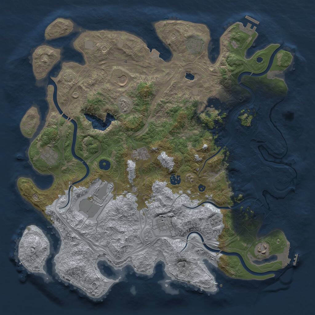 Rust Map: Procedural Map, Size: 4250, Seed: 243269846, 16 Monuments